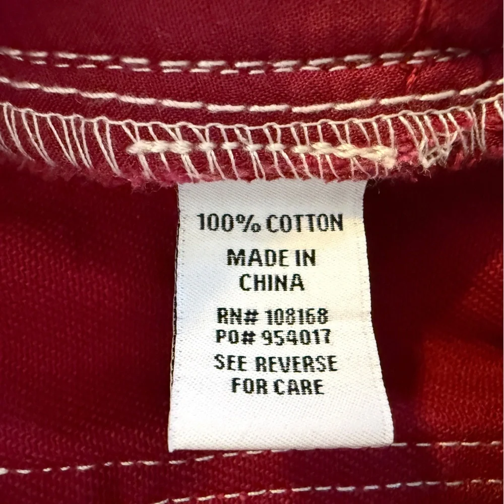 RSQ Women'sSize 26 Low Rise Wide Leg Cargo Jeans Garnet Baggy Y2K